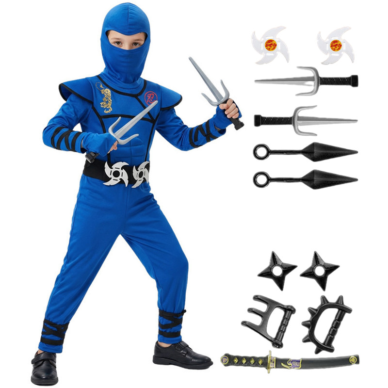 Black and Blue Ninja Costume f - Black Face Mask Pack recension och pris