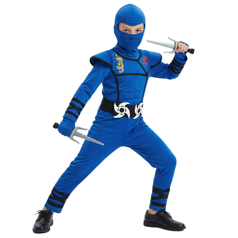 Black and Blue Ninja Costume f - Black Face Mask Pack recension och pris