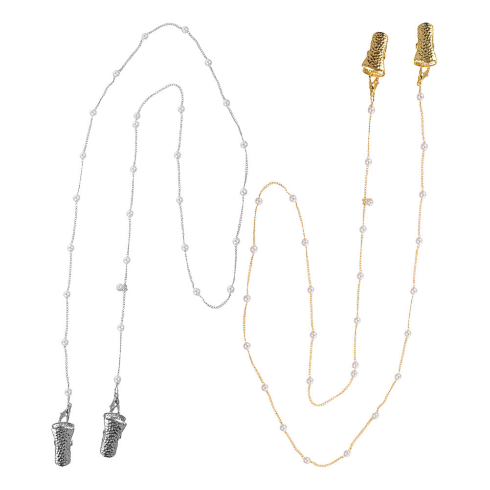 2Pcs Pearl Beaded Eyeglass Cha - Mask Chain Holder recension och pris
