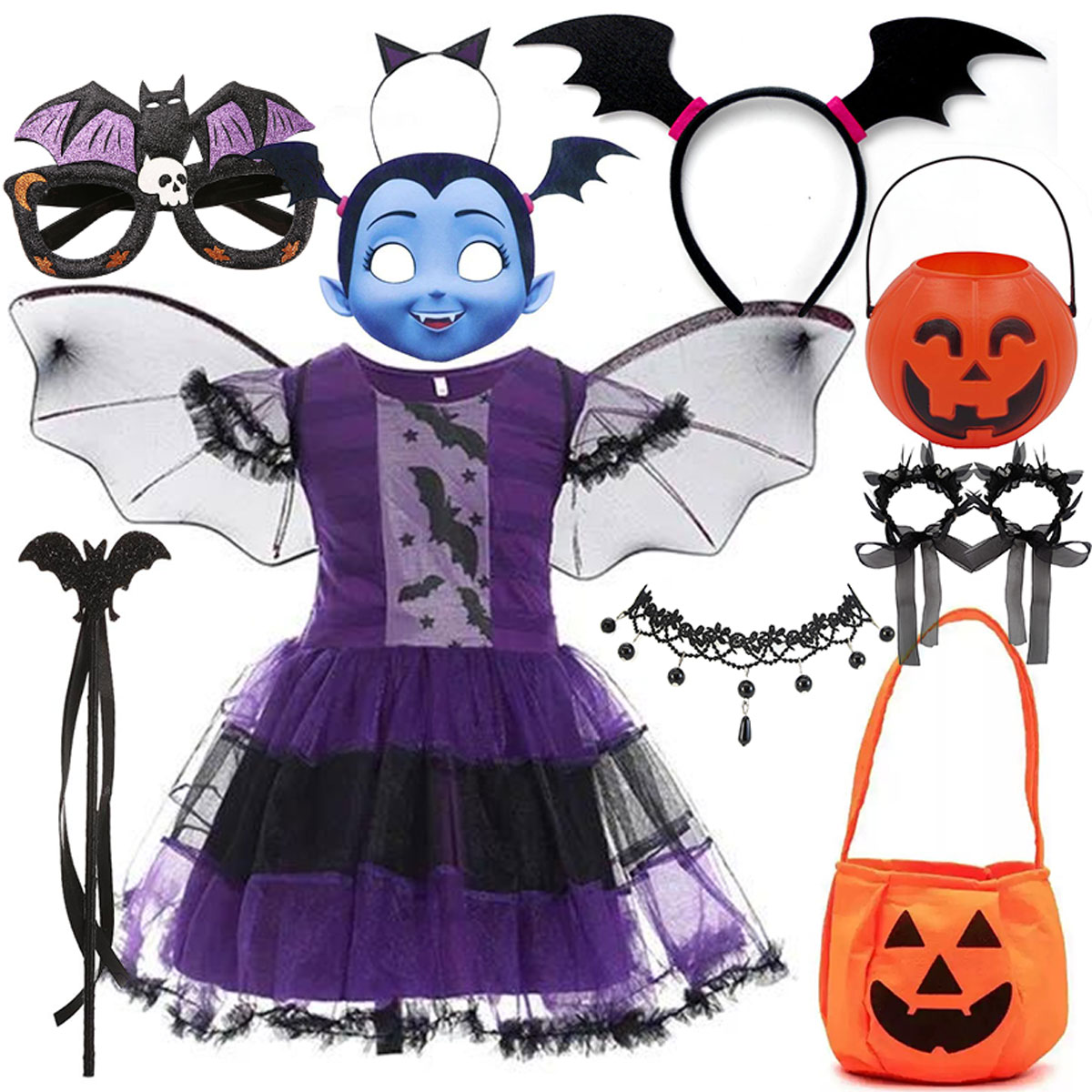 Girls Halloween Vampire Bat Co - Kids Face Mask recension och pris