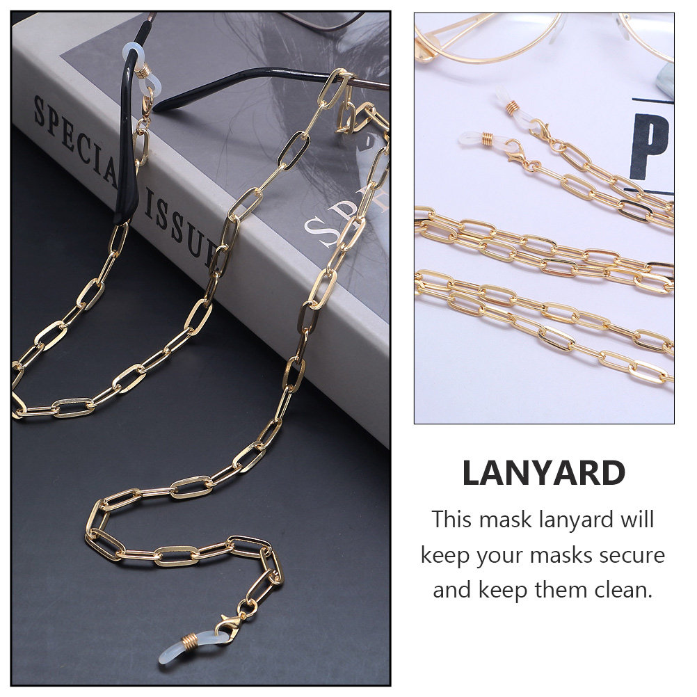 Gold Paperclip Mask Lanyard Gl - Mask Chain Holder recension och pris